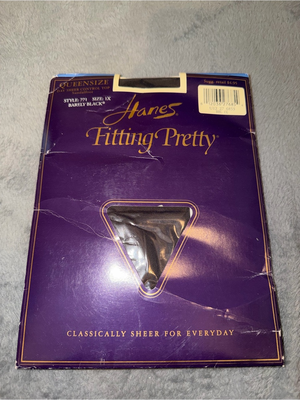 Vintage Hanes Fitting Pretty Queen Size 1X  Barley Black Style 771